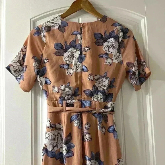 NWT Sienna Sky Peach Floral Tie Midi Dress Size XS - Picture 5 of 5